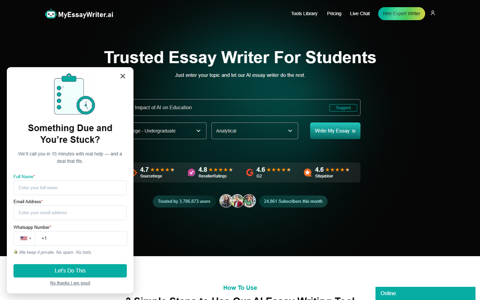 MyEssayWriter — AI-эссе райтер — интерфейс нейросети MyEssayWriter — AI-эссе райтер — интерфейс нейросети