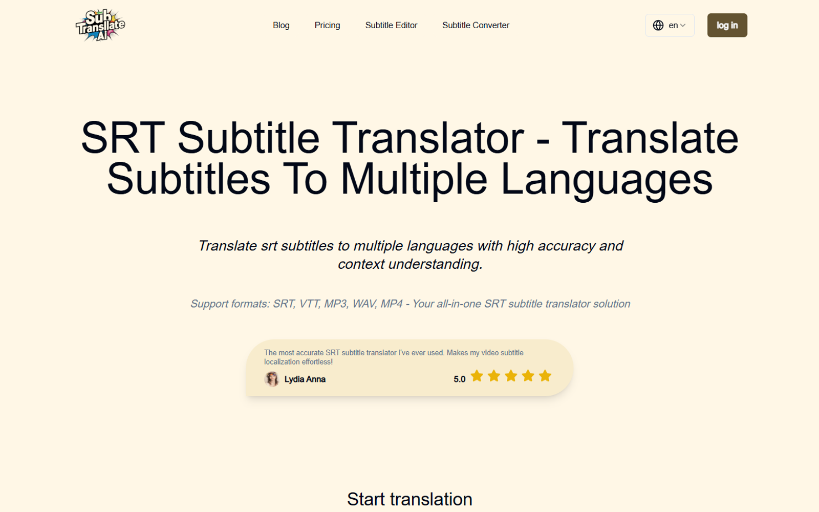SRT Subtitle Translator — интерфейс нейросети SRT Subtitle Translator — интерфейс нейросети