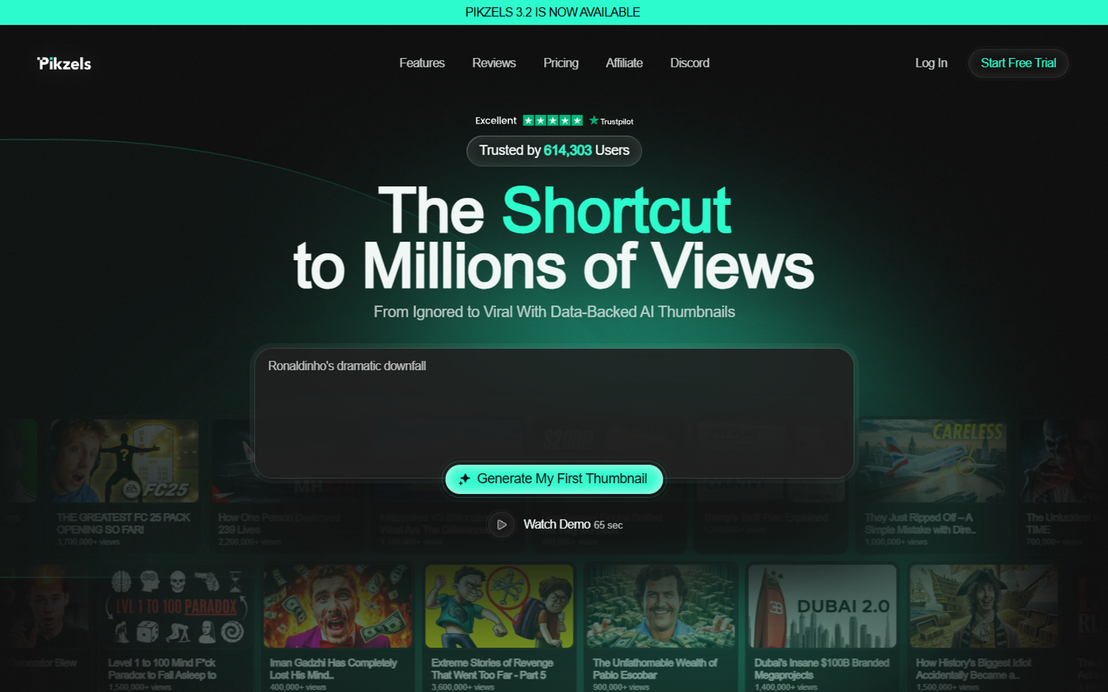 Pikzels — интерфейс нейросети Pikzels — интерфейс нейросети