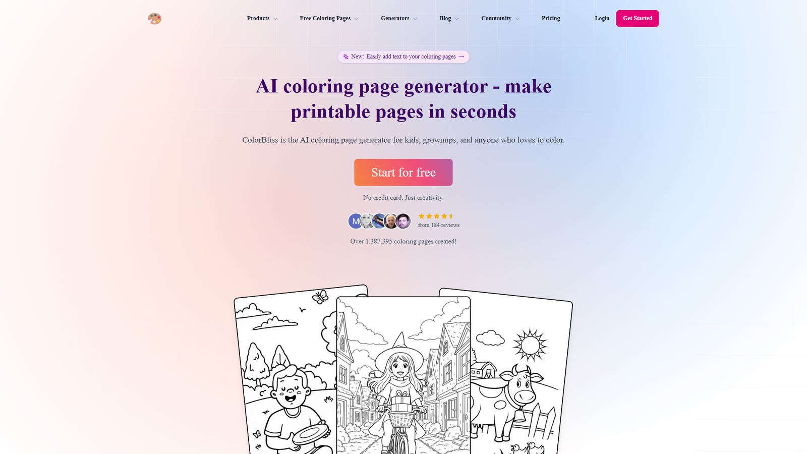 ColorBliss — AI Coloring Page Generator — интерфейс нейросети ColorBliss — AI Coloring Page Generator — интерфейс нейросети