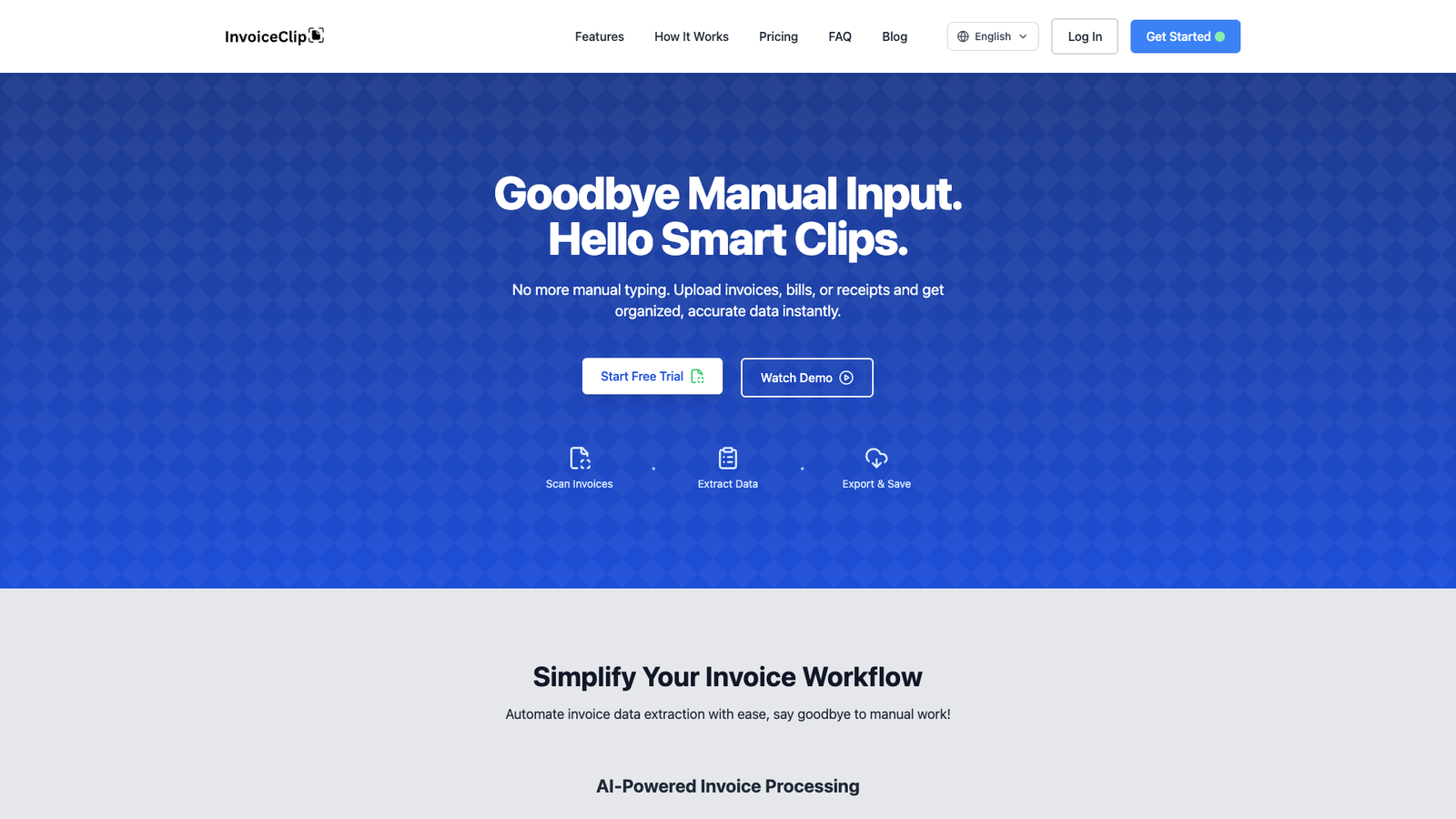 InvoiceClip — интерфейс нейросети InvoiceClip — интерфейс нейросети