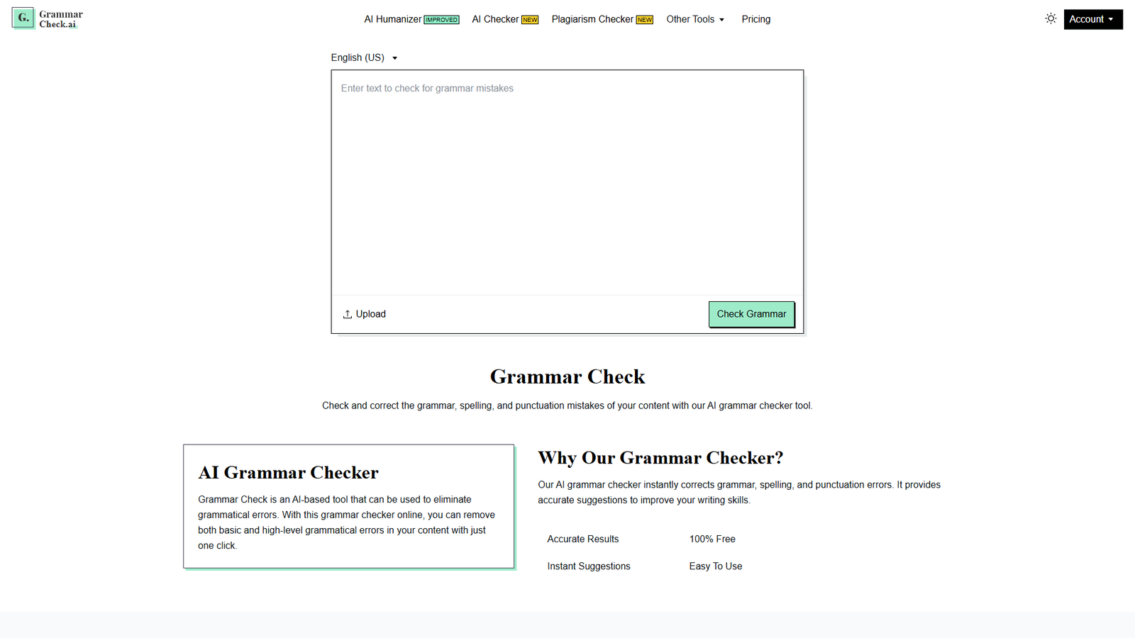 GrammarCheck.ai — интерфейс нейросети GrammarCheck.ai — интерфейс нейросети