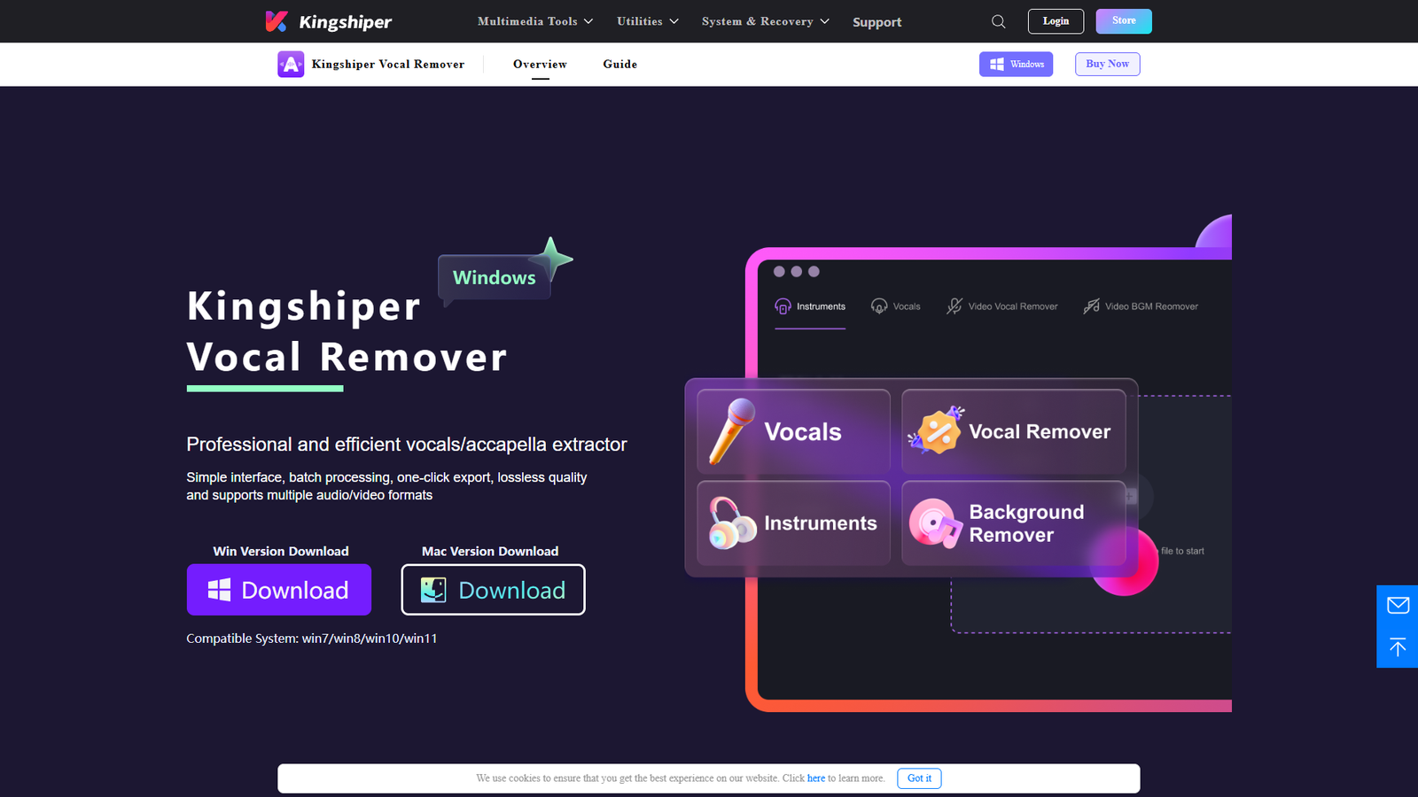 Kingshiper Vocal Remover — интерфейс нейросети Kingshiper Vocal Remover — интерфейс нейросети