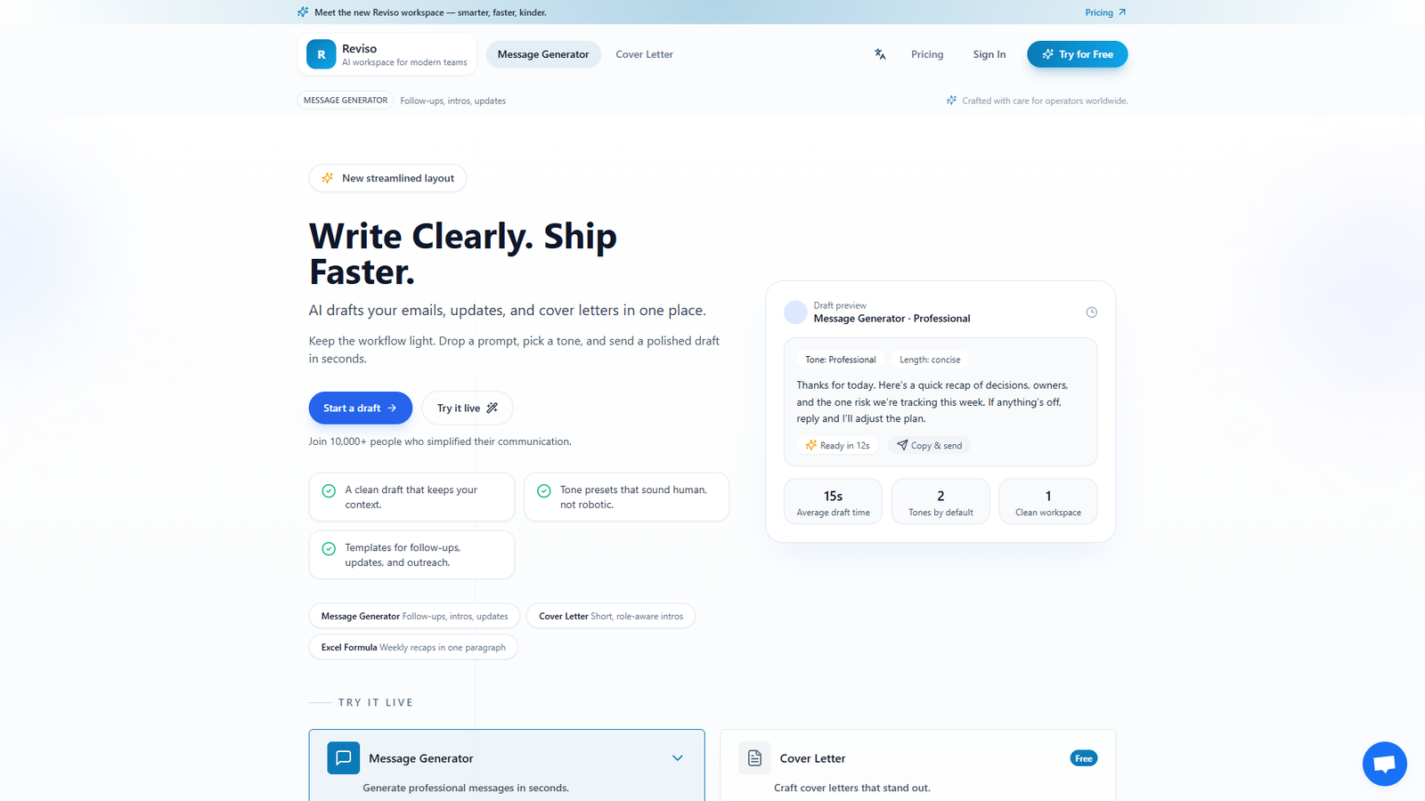 Reviso — Professional Text Generator & Excel Formula Tools — интерфейс нейросети Reviso — Professional Text Generator & Excel Formula Tools — интерфейс нейросети