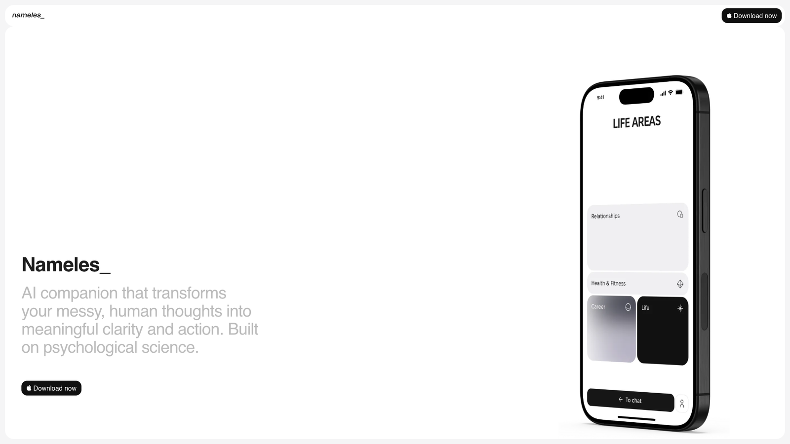Nameles — интерфейс нейросети Nameles — интерфейс нейросети