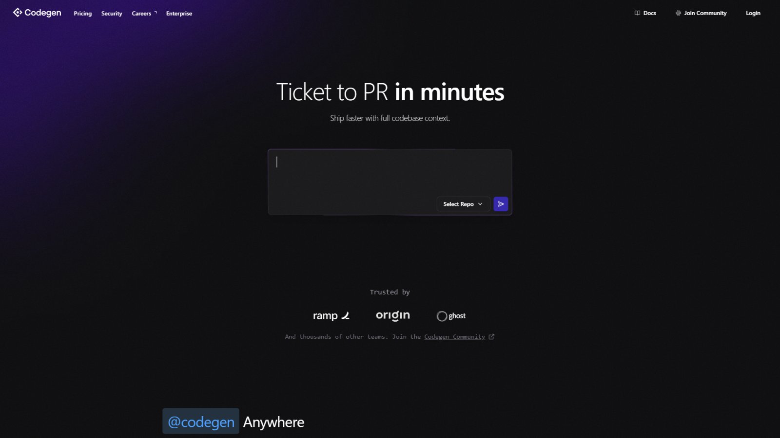 Codegen нейросеть Главная страница