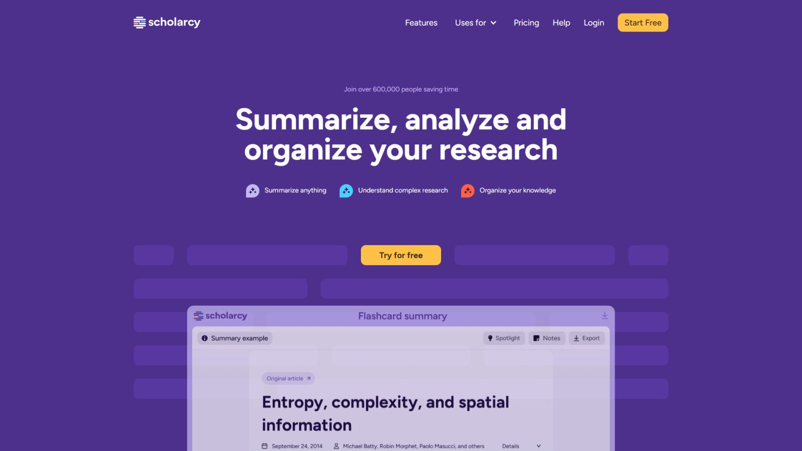 Scholarcy нейросеть Главная страница