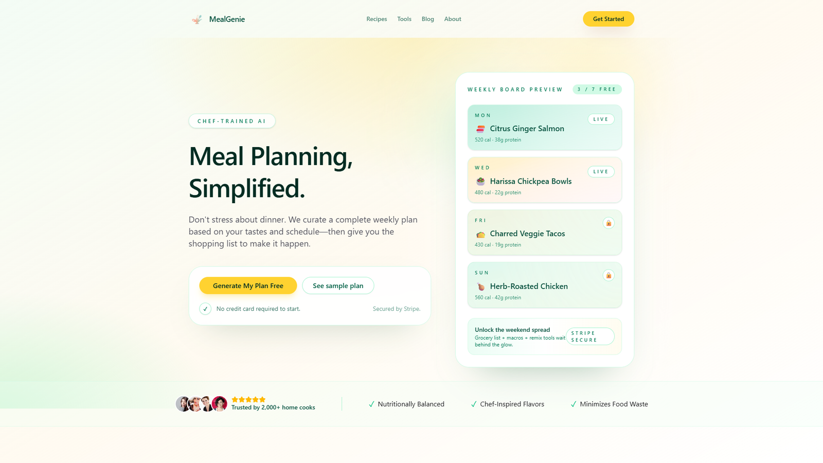 MealGenie — интерфейс нейросети MealGenie — интерфейс нейросети