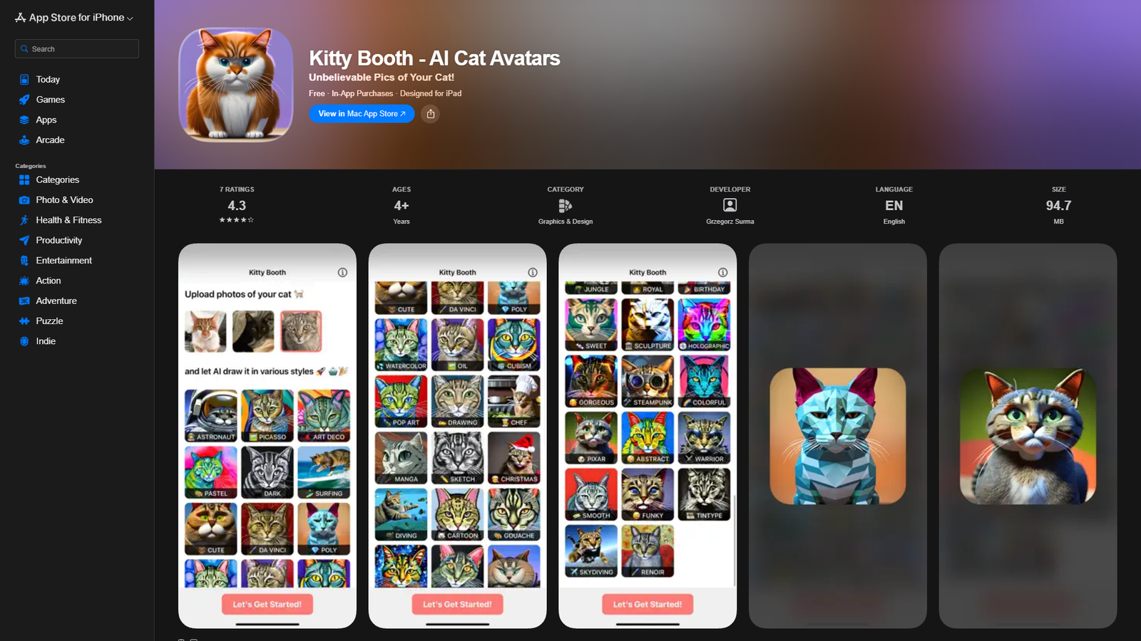 Kitty Booth — AI Cat Avatars — интерфейс нейросети Kitty Booth — AI Cat Avatars — интерфейс нейросети