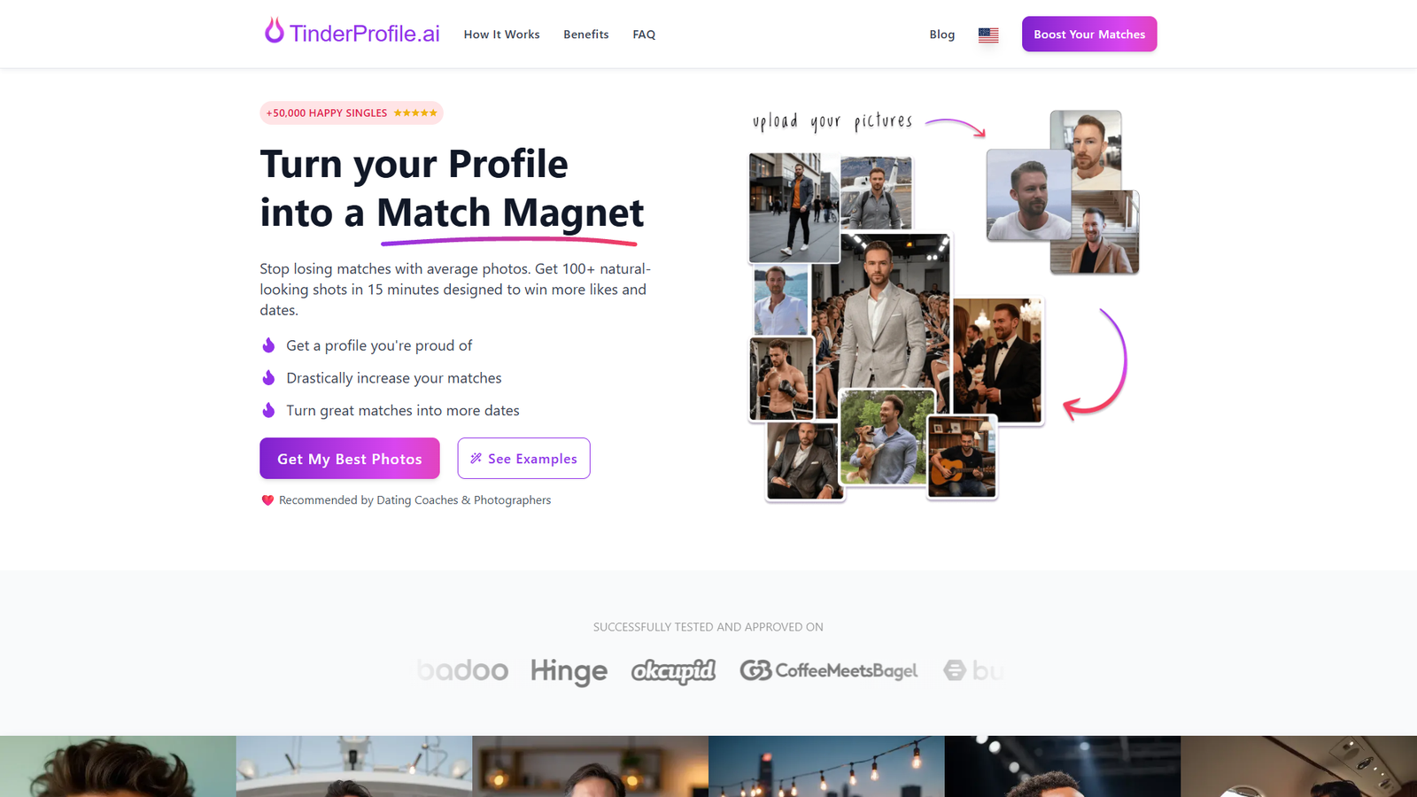 TinderProfile.ai — интерфейс нейросети TinderProfile.ai — интерфейс нейросети