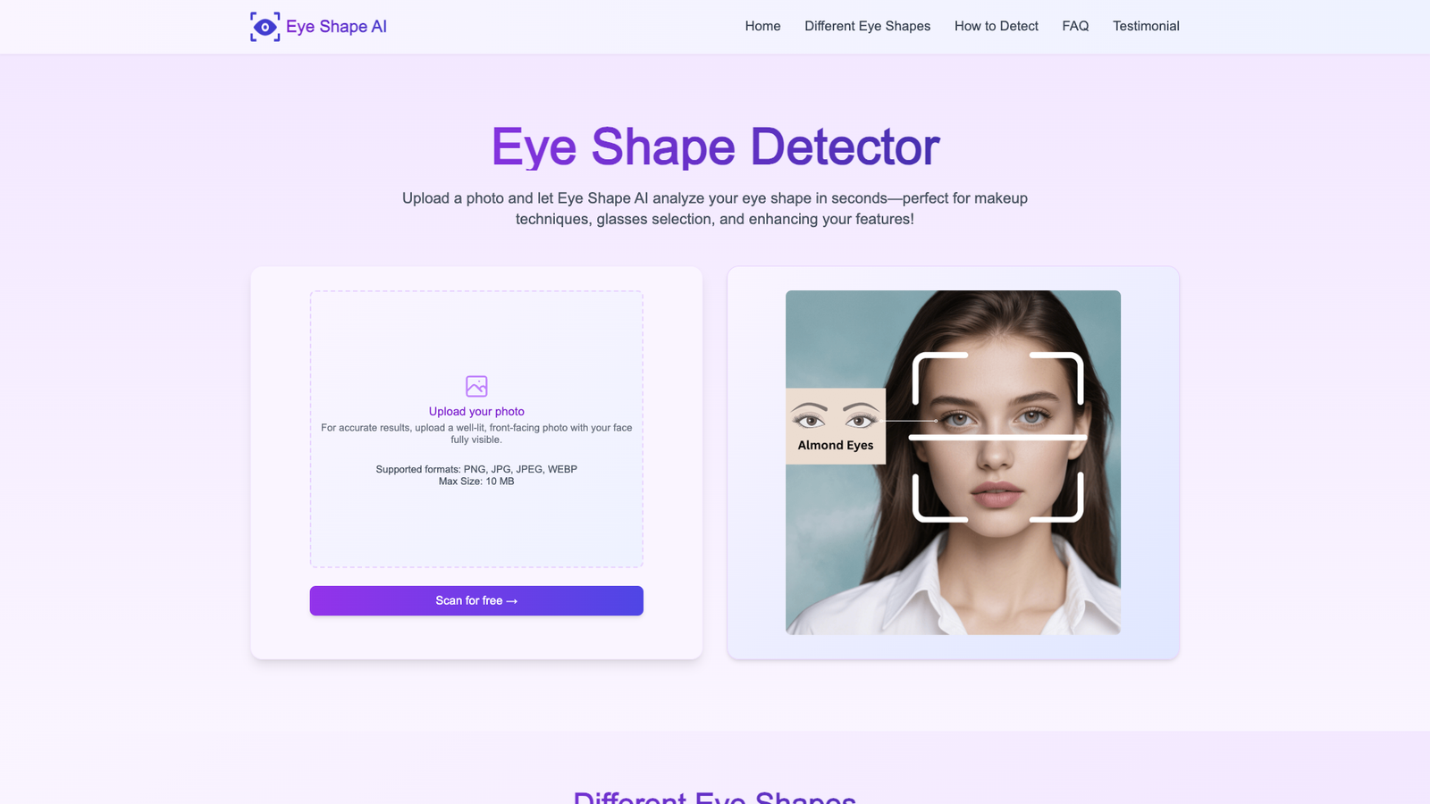 Eye Shape Detector — интерфейс нейросети Eye Shape Detector — интерфейс нейросети