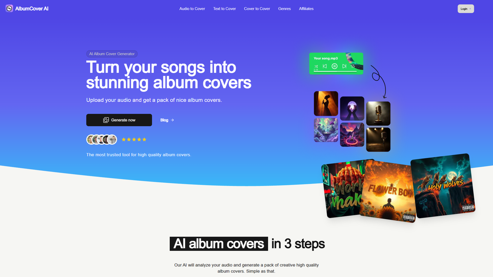AlbumCover AI — AI Album Cover Generator — интерфейс нейросети AlbumCover AI — AI Album Cover Generator — интерфейс нейросети