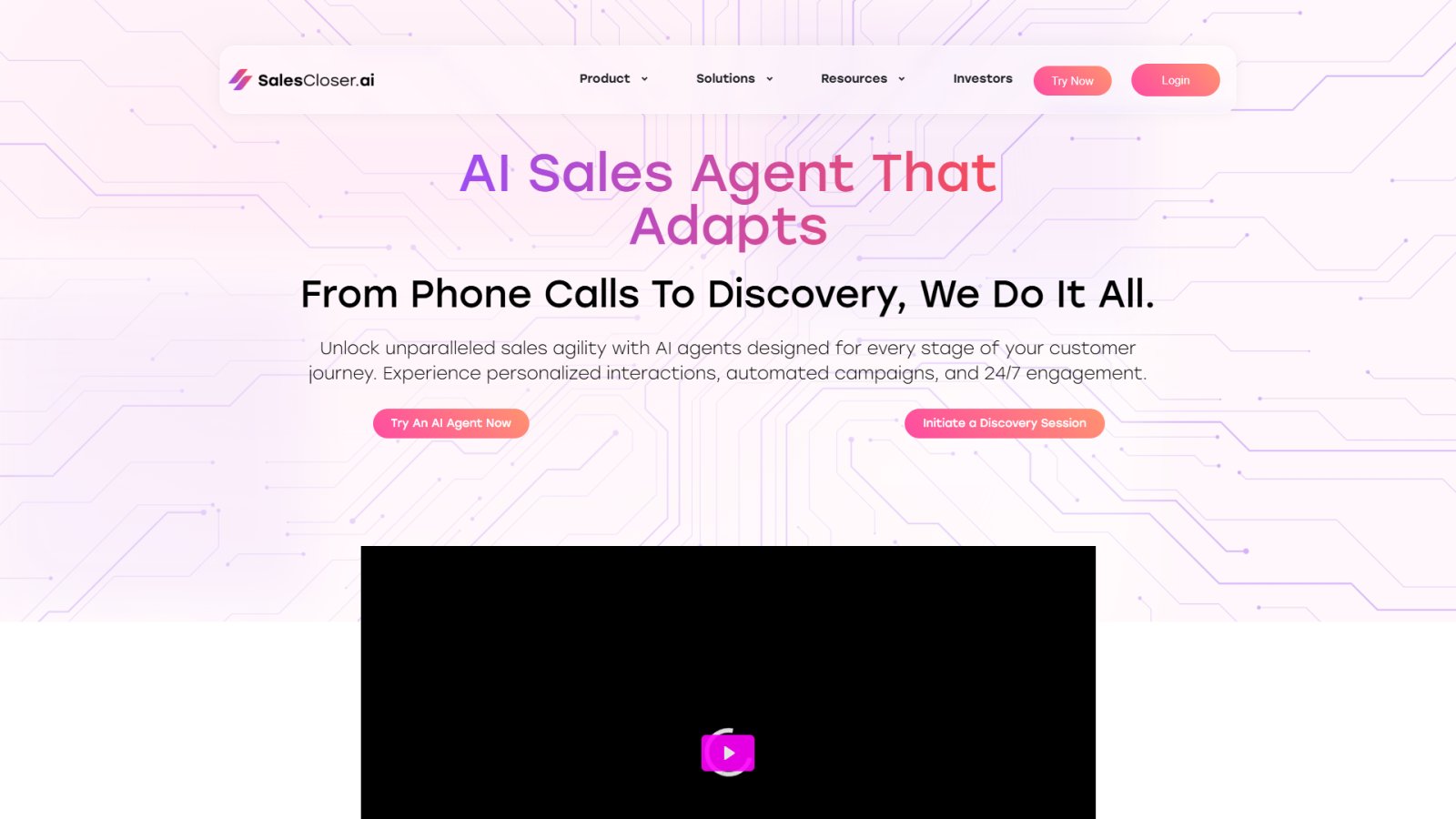 SalesCloser AI нейросеть Главная страница