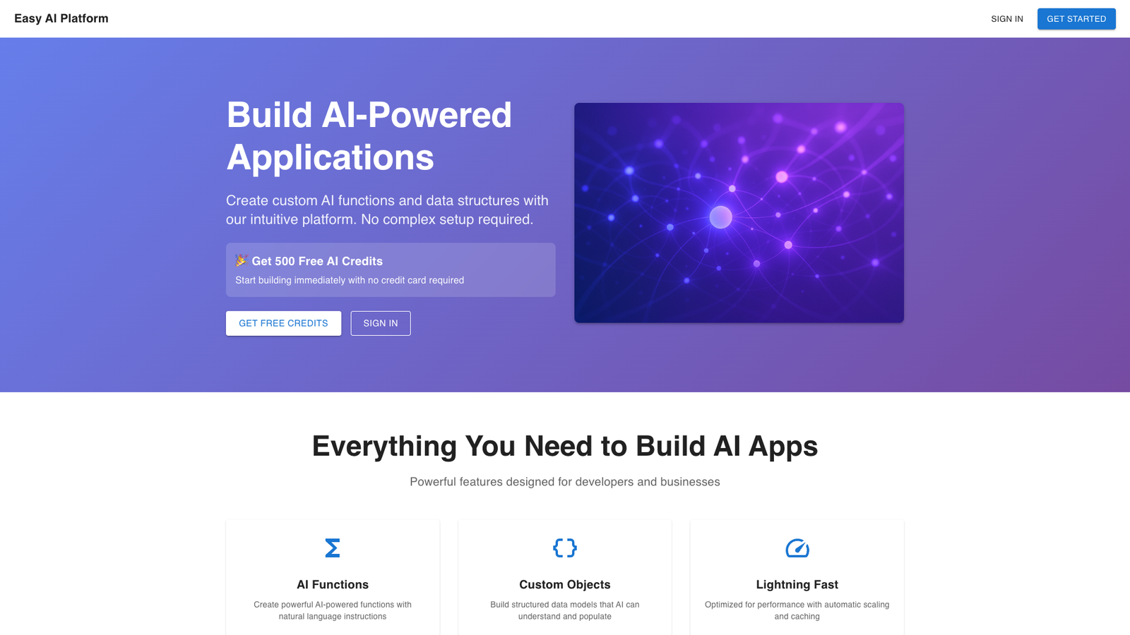 Easy AI Platform — интерфейс нейросети