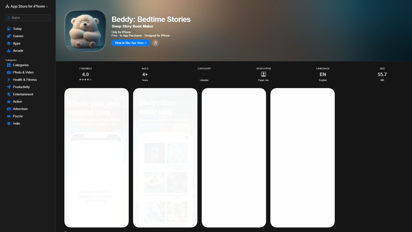 Beddy Bedtime Stories — интерфейс нейросети Beddy Bedtime Stories — интерфейс нейросети