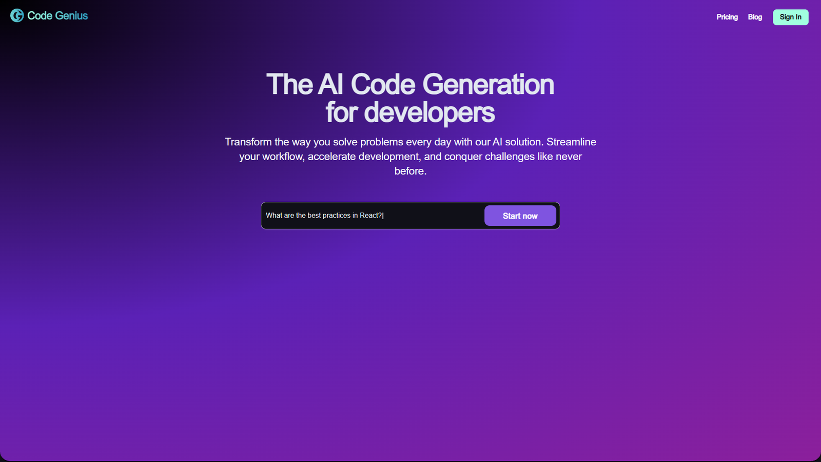 Code Genius — интерфейс нейросети Code Genius — интерфейс нейросети