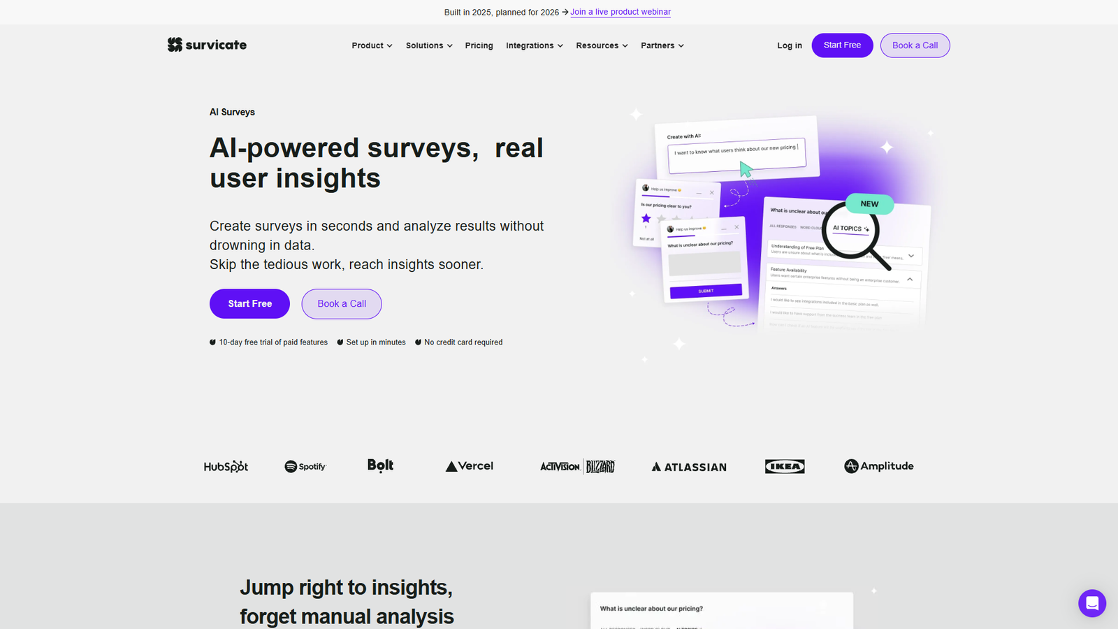Survicate AI Surveys — интерфейс нейросети Survicate AI Surveys — интерфейс нейросети