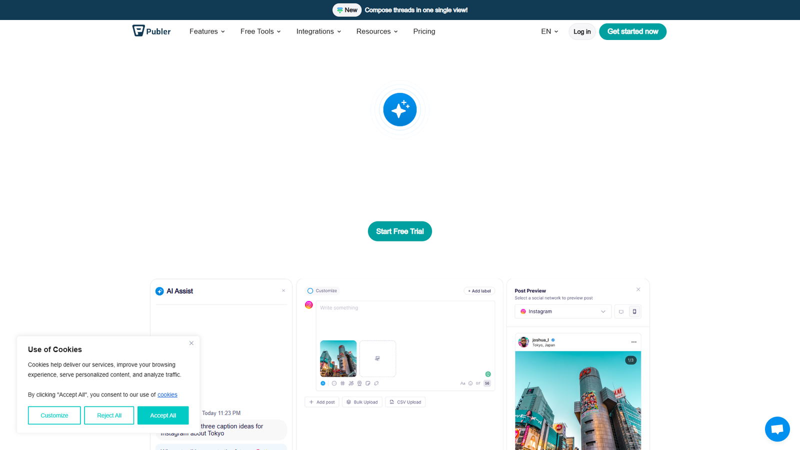Publer AI Assist — интерфейс нейросети Publer AI Assist — интерфейс нейросети