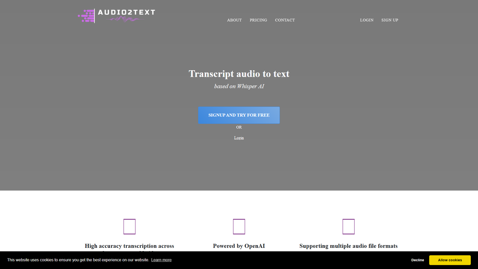 Audio2Text — интерфейс нейросети Audio2Text — интерфейс нейросети