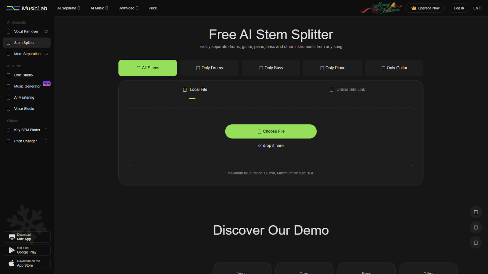 EaseUS AI Stem Splitter — интерфейс нейросети EaseUS AI Stem Splitter — интерфейс нейросети
