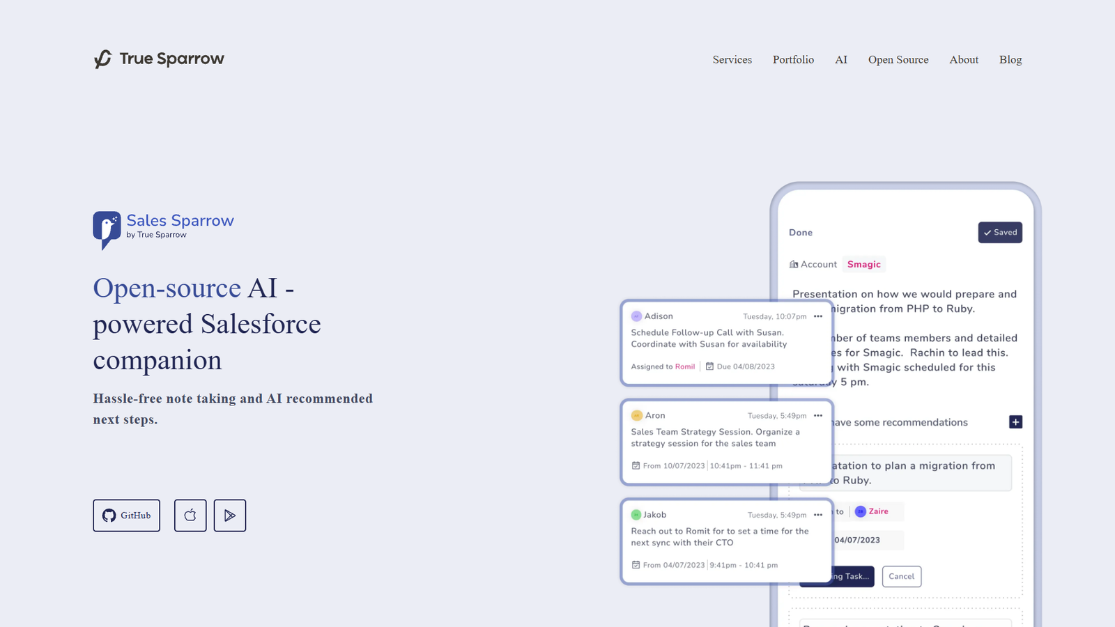 Sales Sparrow — интерфейс нейросети Sales Sparrow — интерфейс нейросети