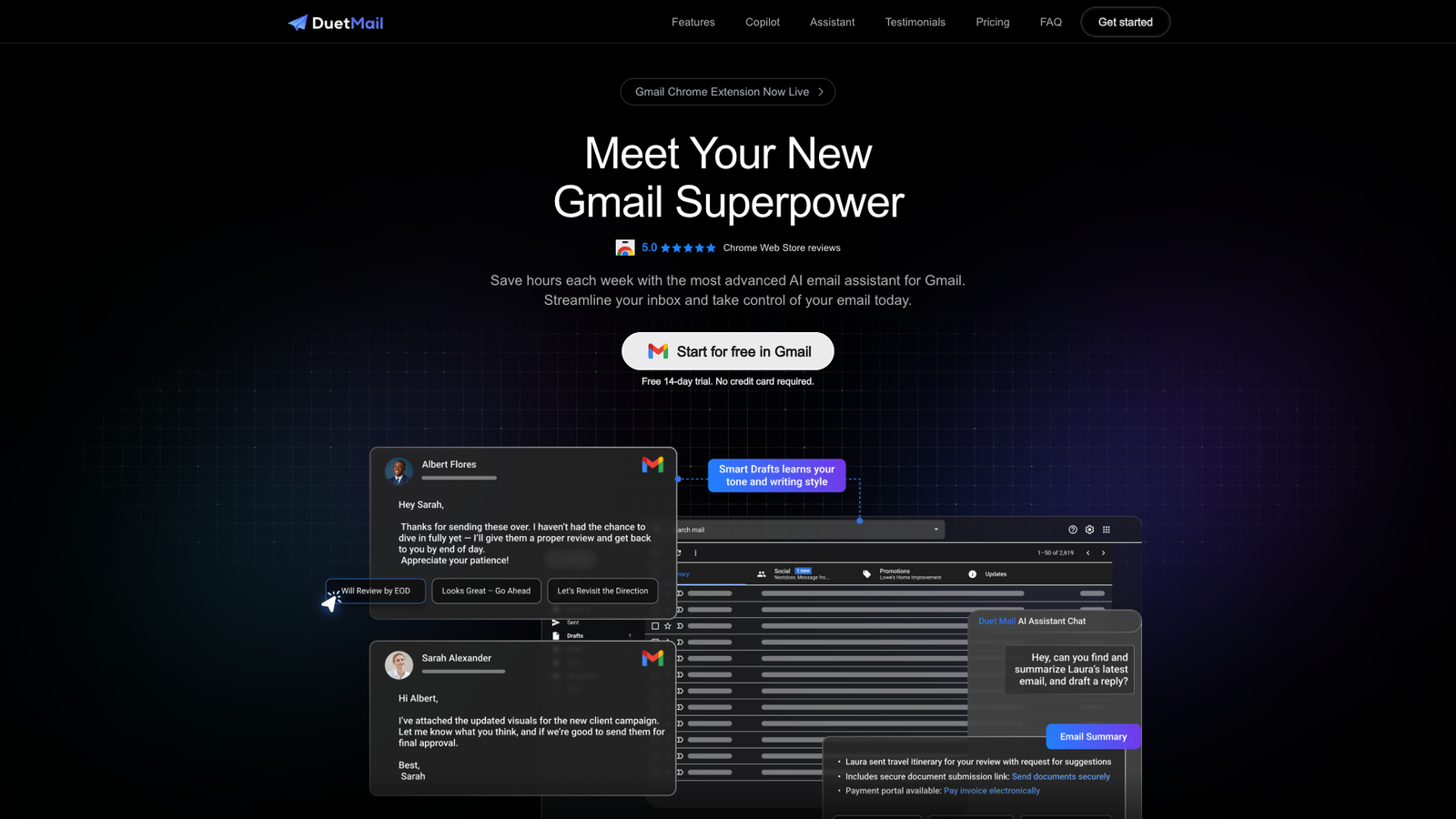 Duet Mail — интерфейс нейросети