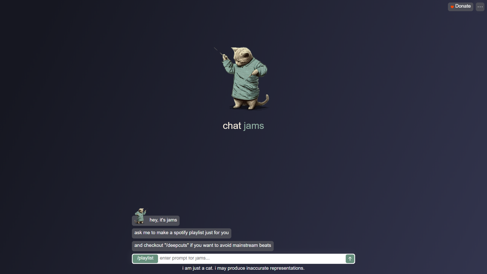 Chat Jams — интерфейс нейросети Chat Jams — интерфейс нейросети