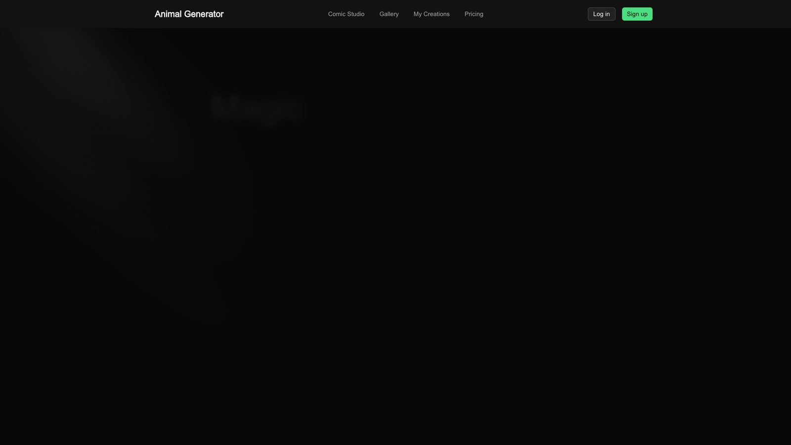 Magic Animal Generator — интерфейс нейросети