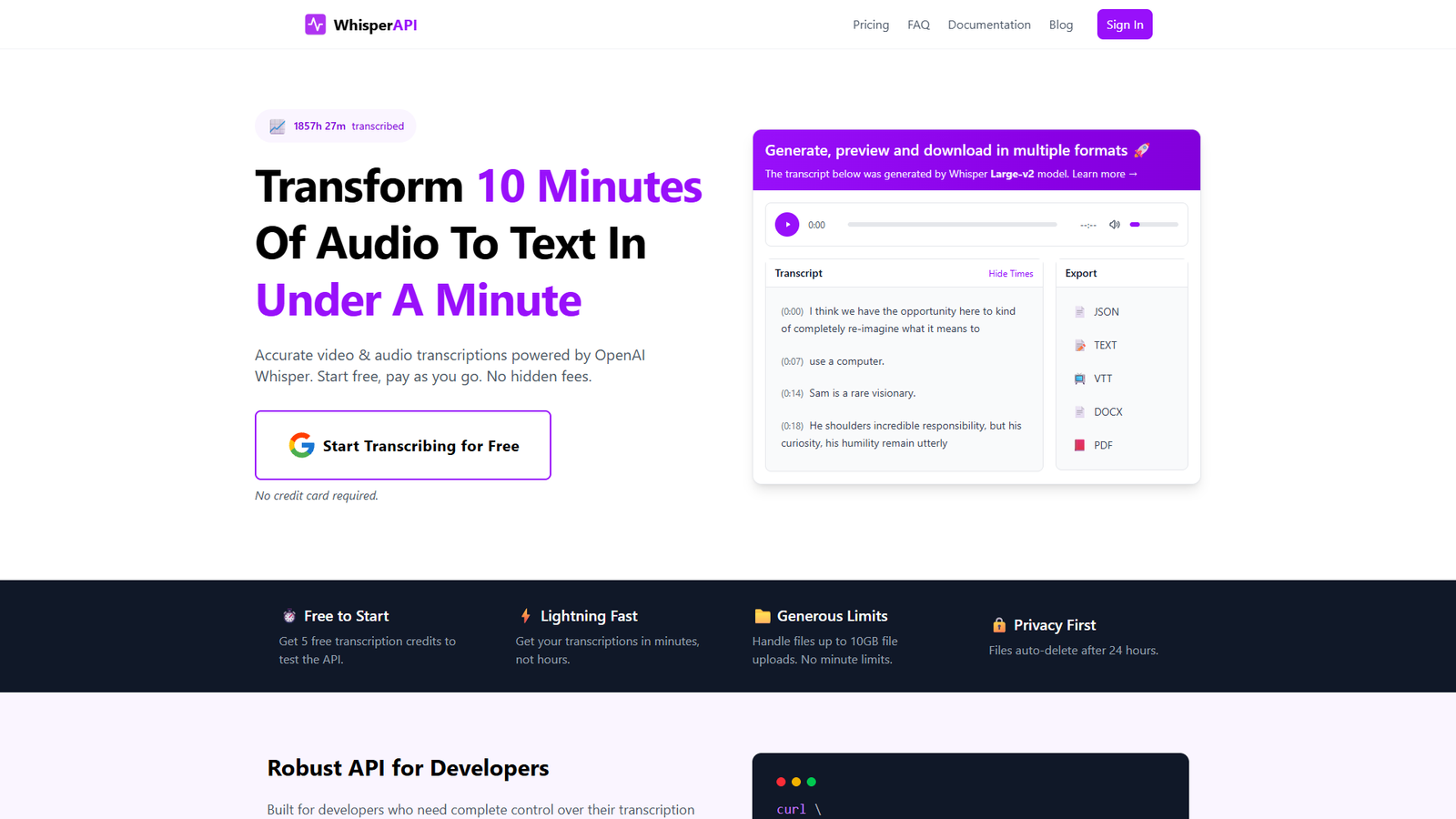 WhisperAPI — интерфейс нейросети WhisperAPI — интерфейс нейросети