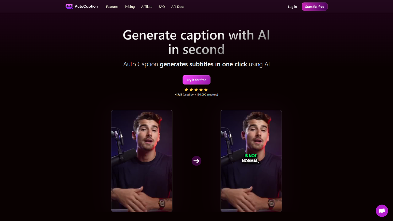 Auto Caption AI — интерфейс нейросети Auto Caption AI — интерфейс нейросети