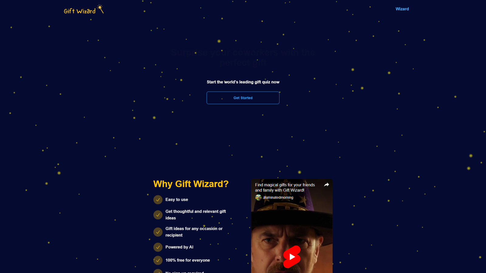 Gift Wizard — интерфейс нейросети Gift Wizard — интерфейс нейросети
