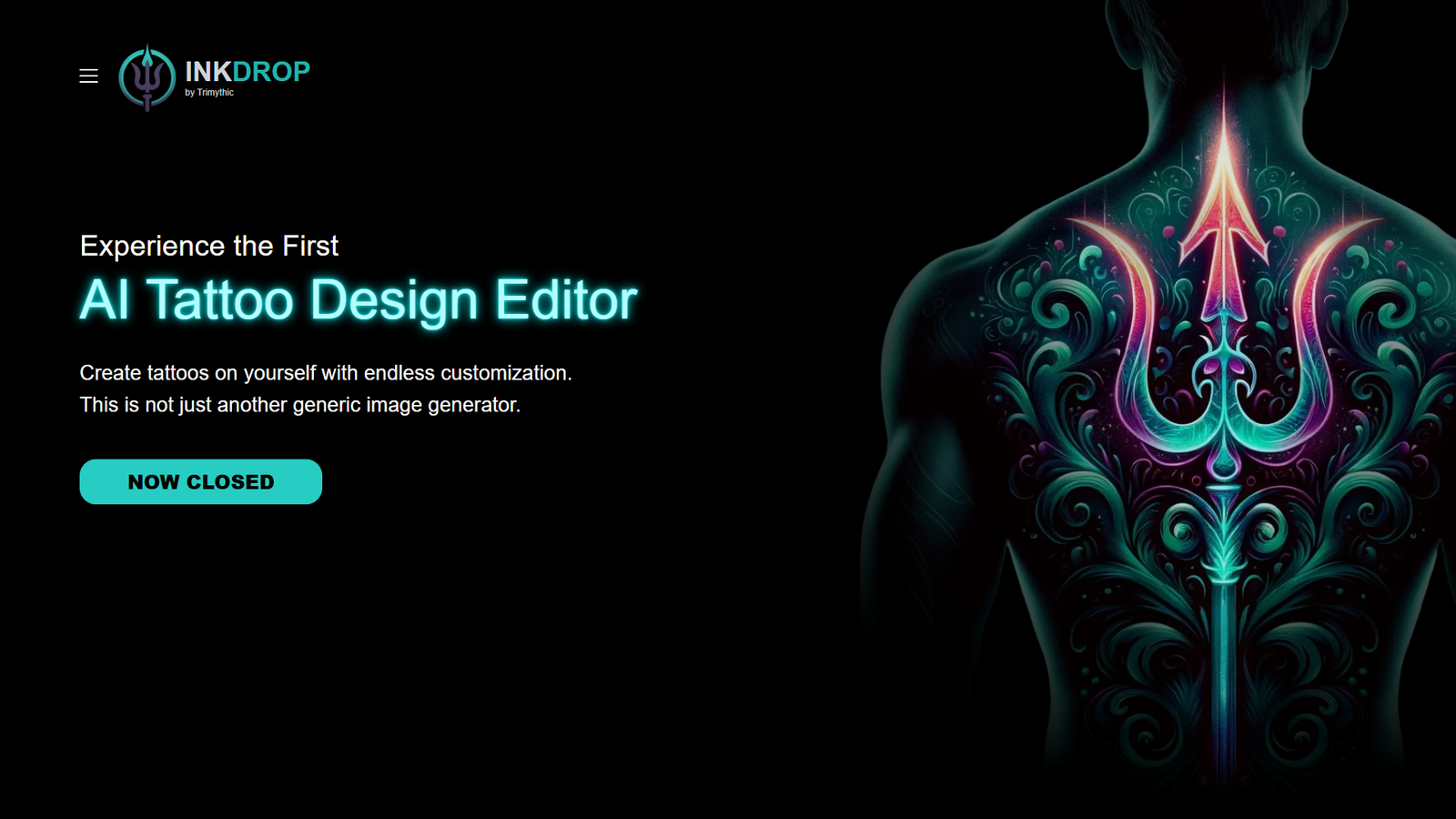 InkDrop AI Tattoo Generator — интерфейс нейросети InkDrop AI Tattoo Generator — интерфейс нейросети