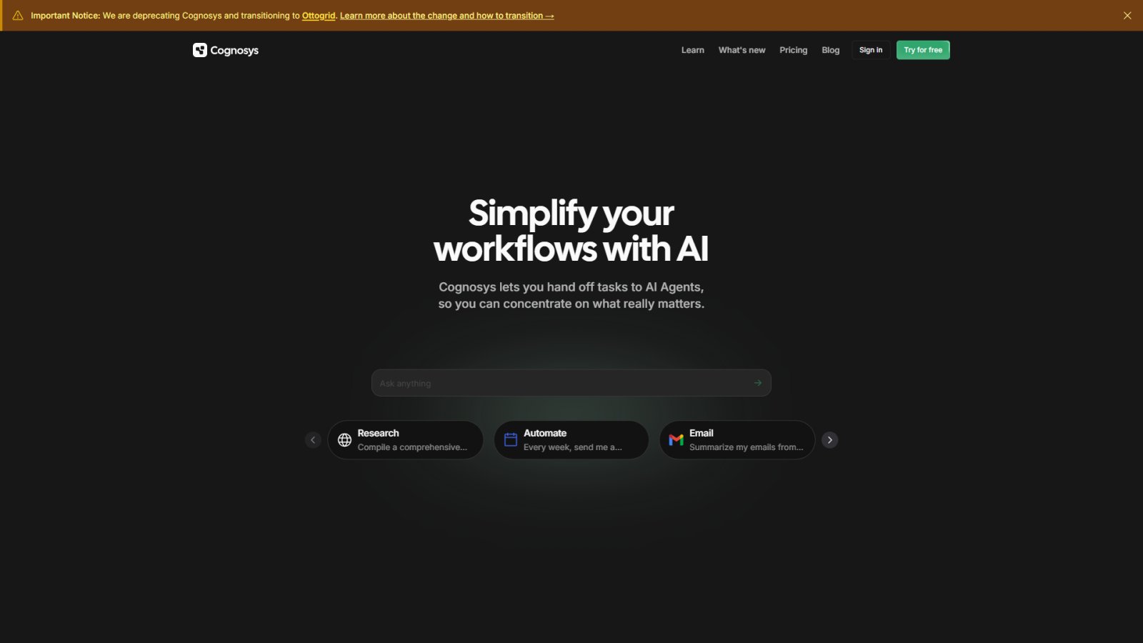 Cognosys нейросеть Главная страница