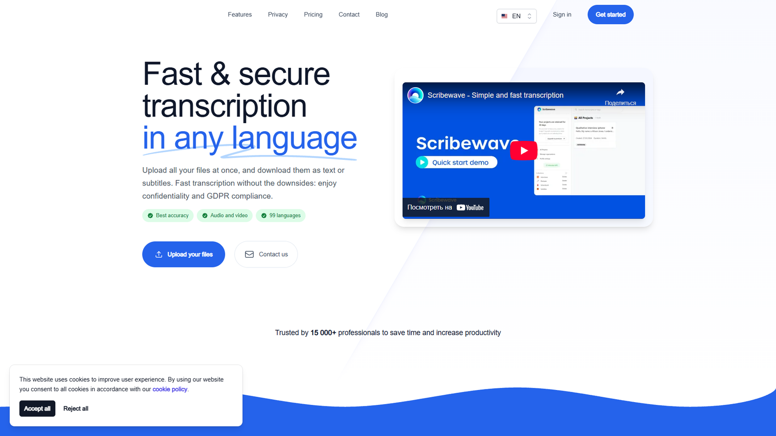 Scribewave — интерфейс нейросети Scribewave — интерфейс нейросети