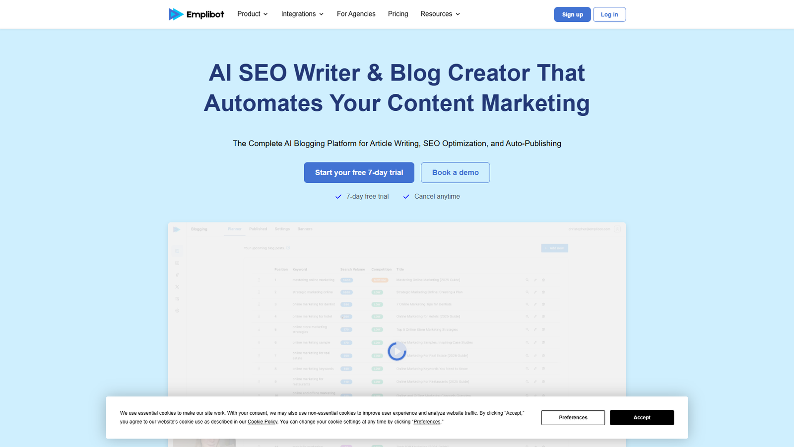 Emplibot — AI SEO Writer & Blog Creator — интерфейс нейросети Emplibot — AI SEO Writer & Blog Creator — интерфейс нейросети