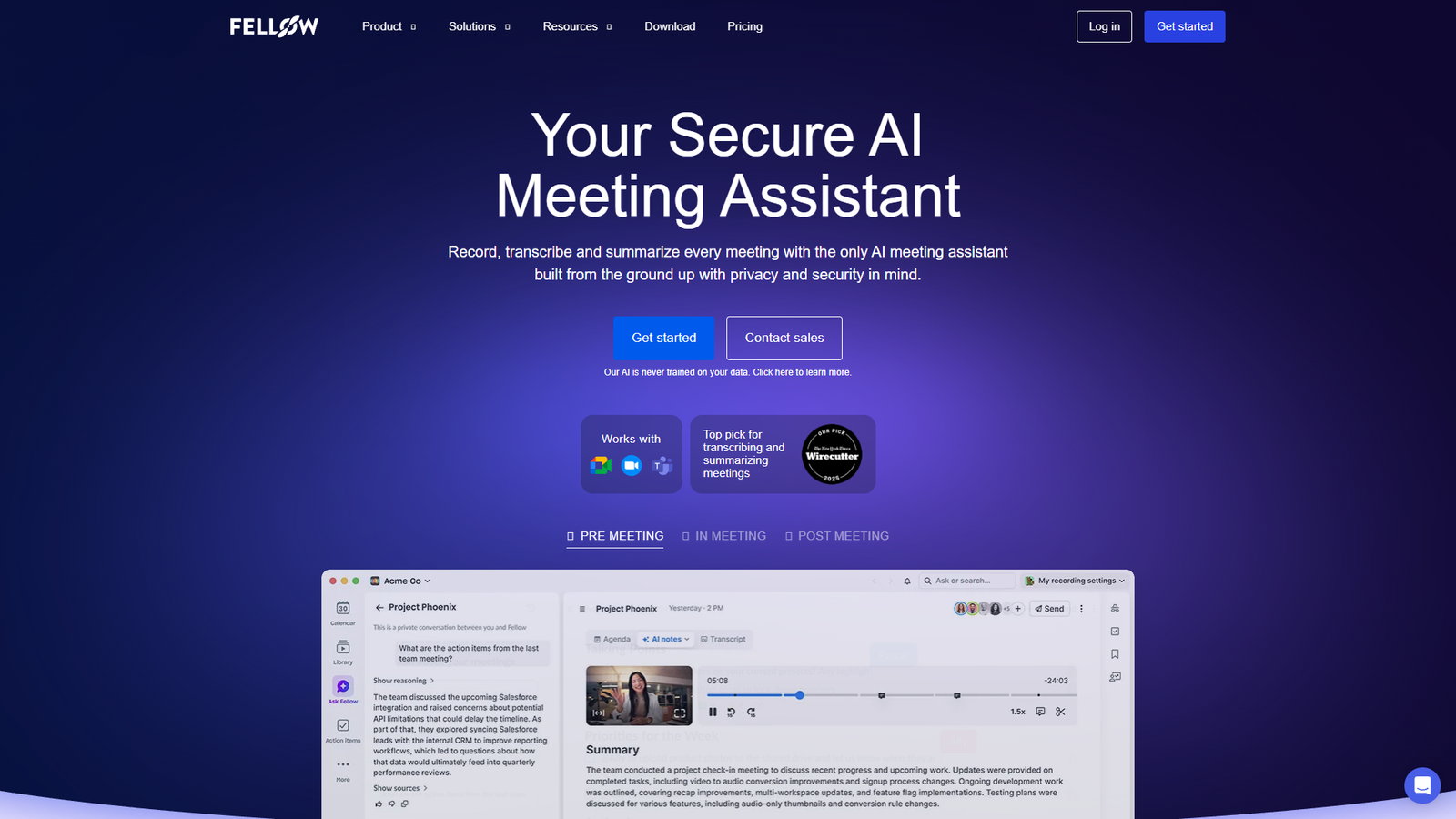 Fellow.ai — интерфейс нейросети Fellow.ai — интерфейс нейросети