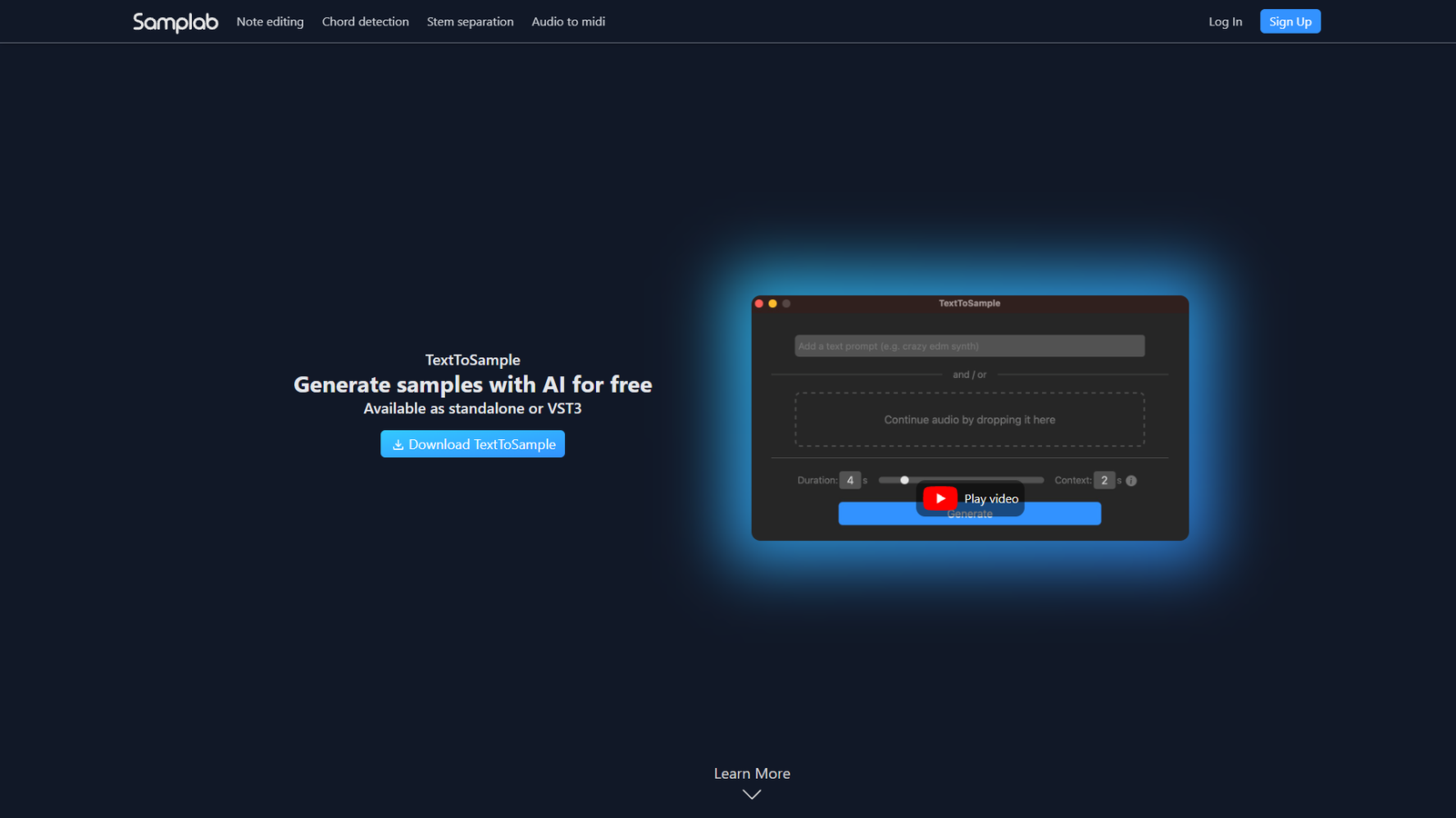 TextToSample — интерфейс нейросети TextToSample — интерфейс нейросети