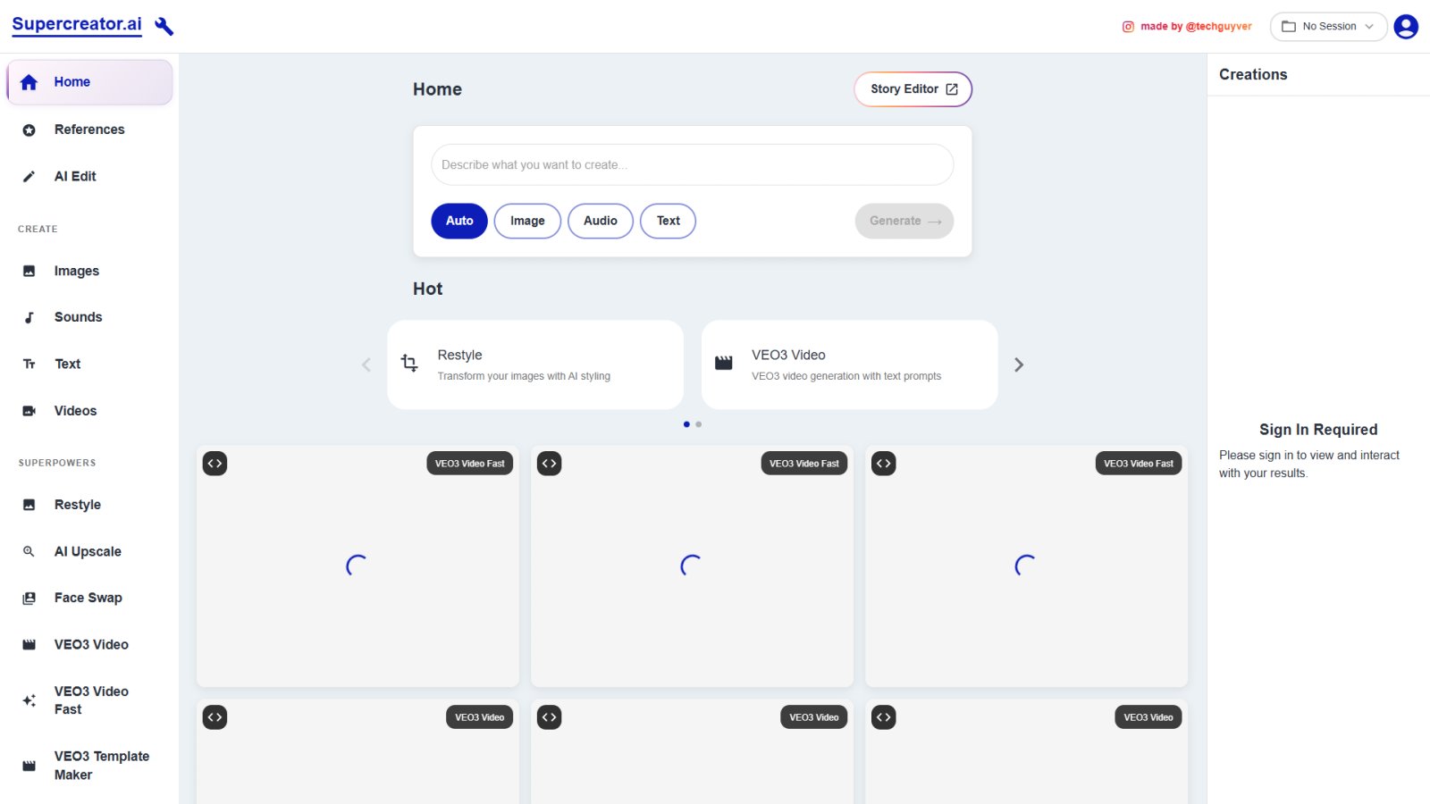 SuperCreator нейросеть Главная страница SuperCreator нейросеть Главная страница