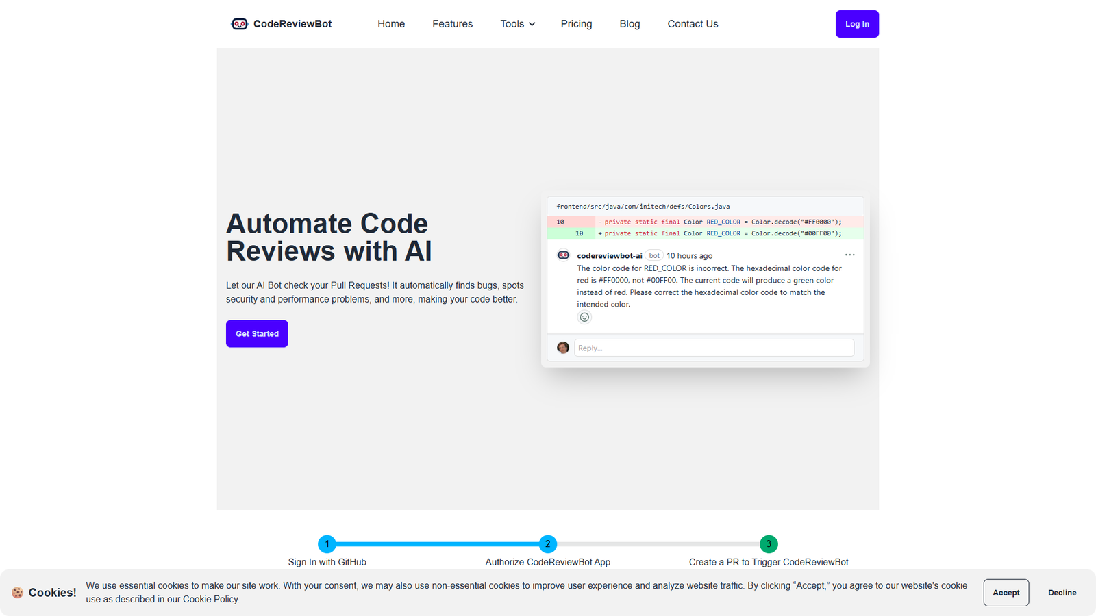 CodeReviewBot — интерфейс нейросети CodeReviewBot — интерфейс нейросети