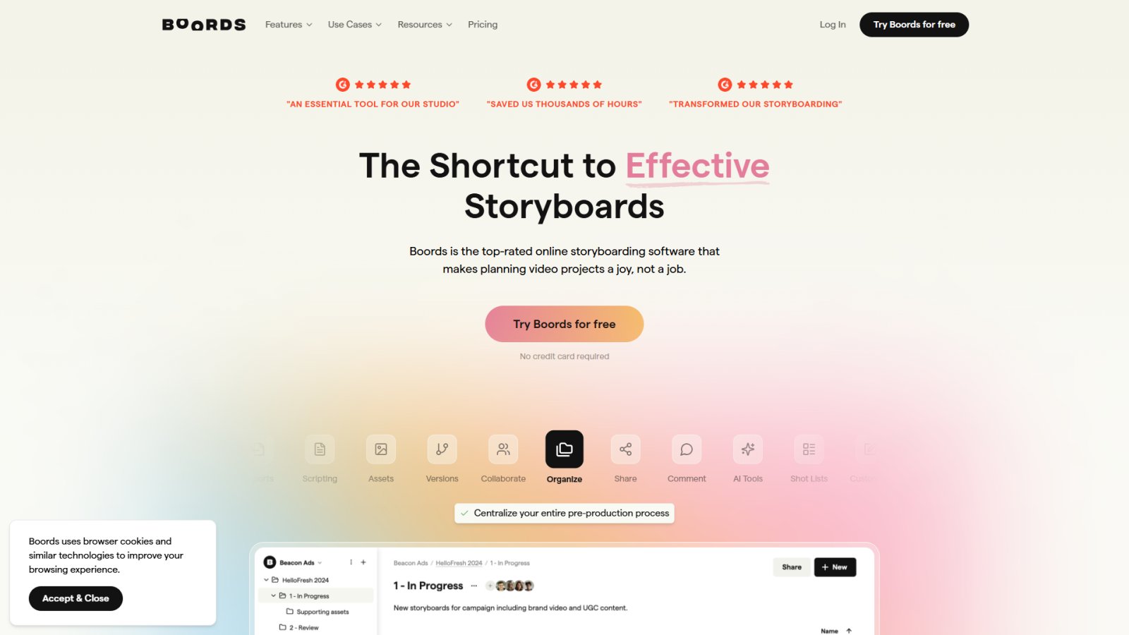 AI Storyboard Generator нейросеть Главная страница