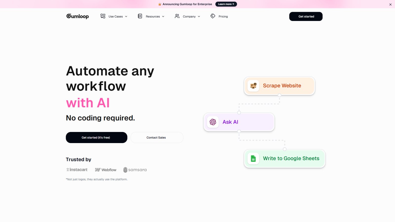 Gumloop нейросеть Главная страница