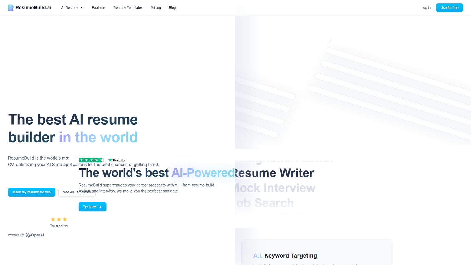 ResumeBuild AI — интерфейс нейросети ResumeBuild AI — интерфейс нейросети