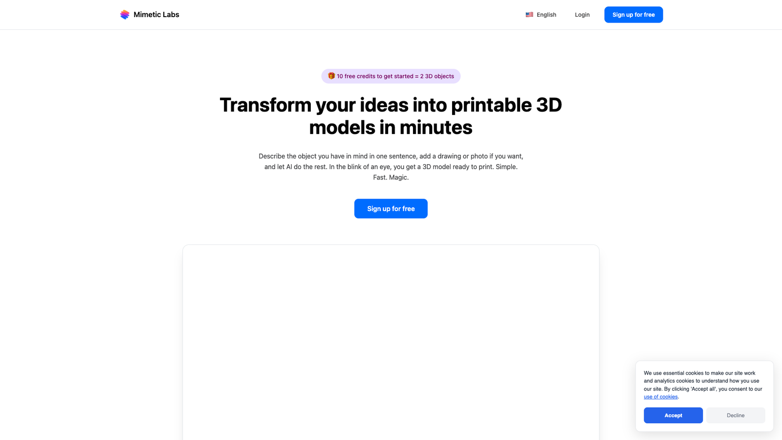 Mimetic Labs — интерфейс нейросети