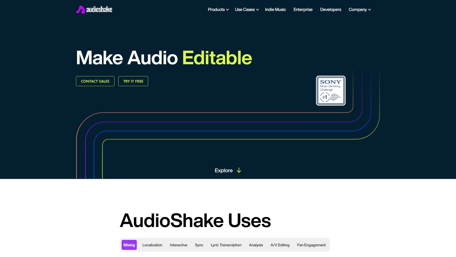 AudioShake нейросеть Главная страница