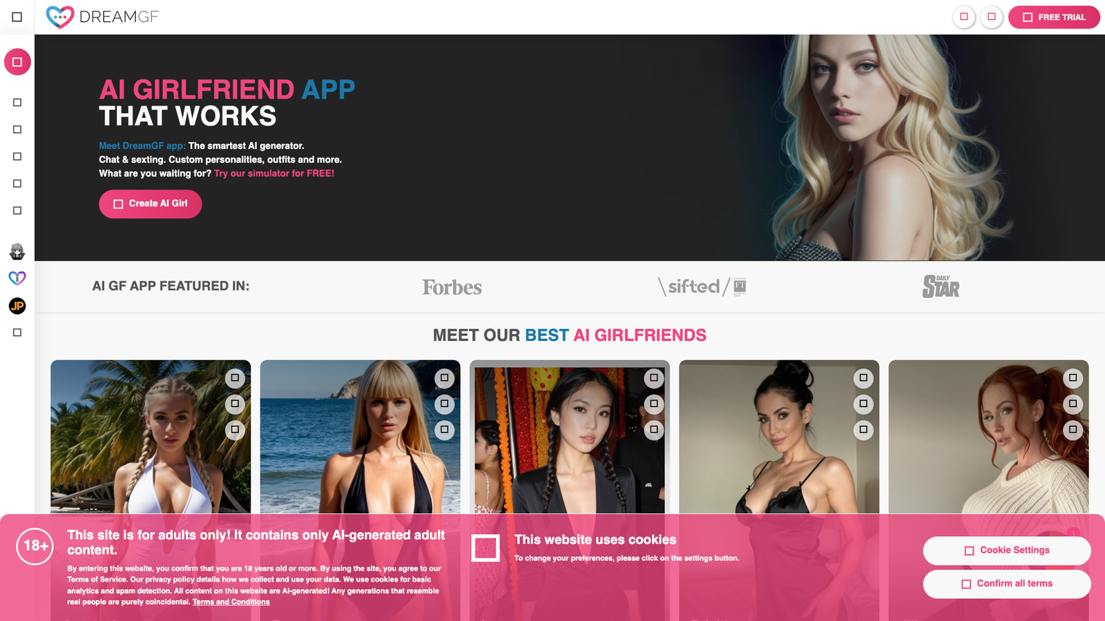 DreamGF.ai — интерфейс нейросети DreamGF.ai — интерфейс нейросети