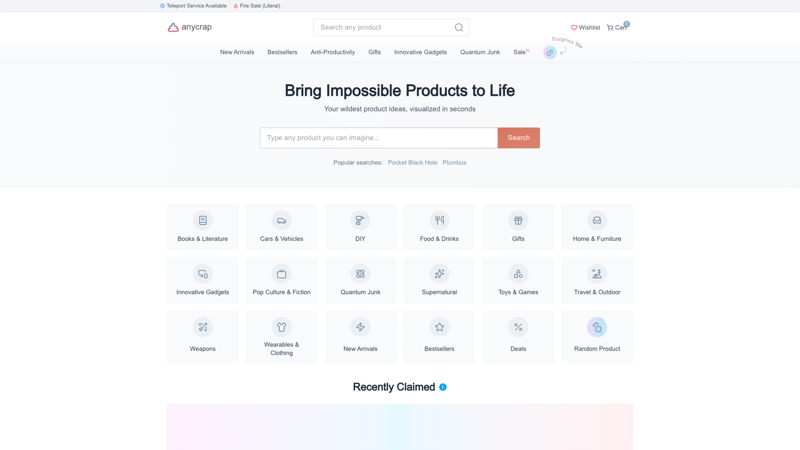 Anycrap — интерфейс нейросети