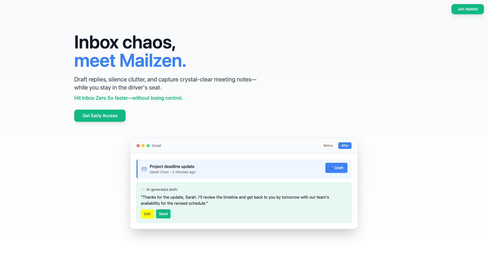 Mailzen — интерфейс нейросети Mailzen — интерфейс нейросети
