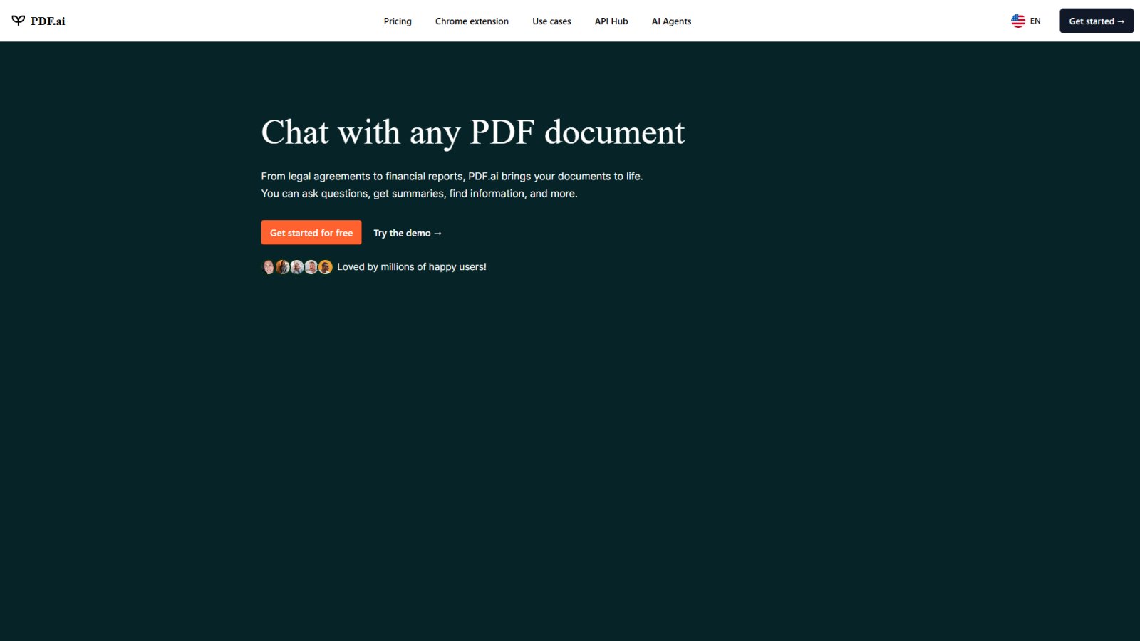 PDF.ai нейросеть Главная страница