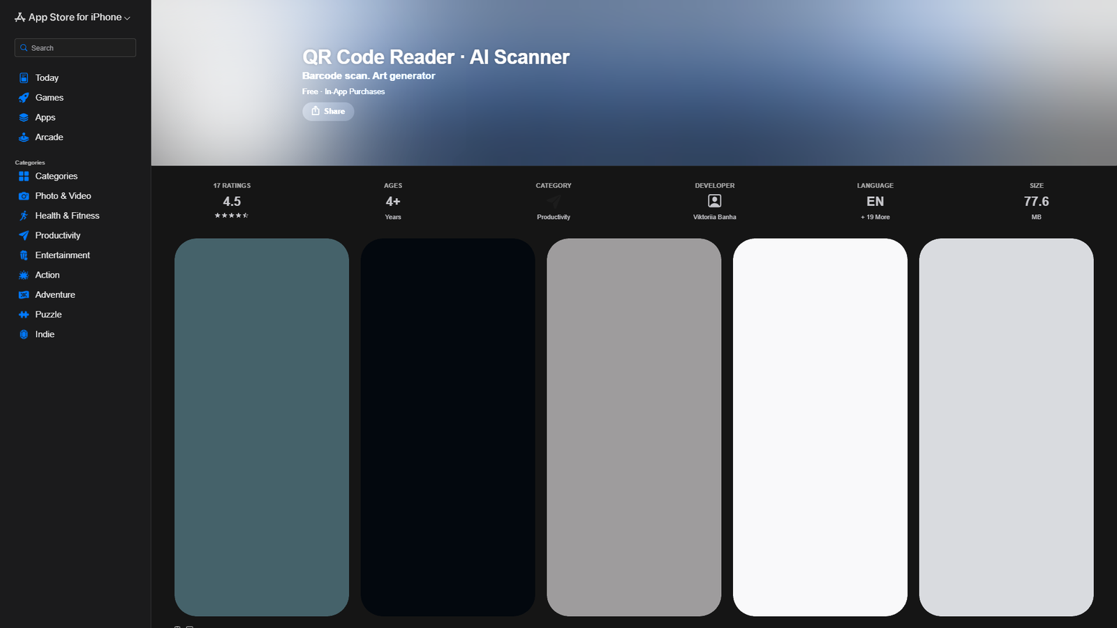 QR Code Reader · AI Scanner — интерфейс нейросети QR Code Reader · AI Scanner — интерфейс нейросети