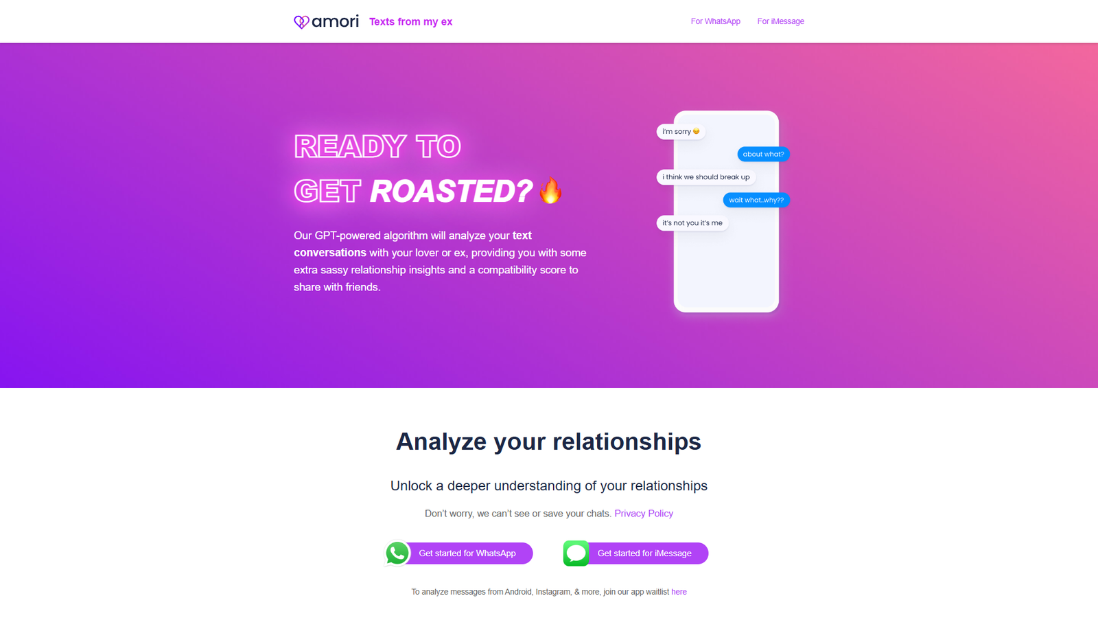 Texts from my ex — интерфейс нейросети Texts from my ex — интерфейс нейросети
